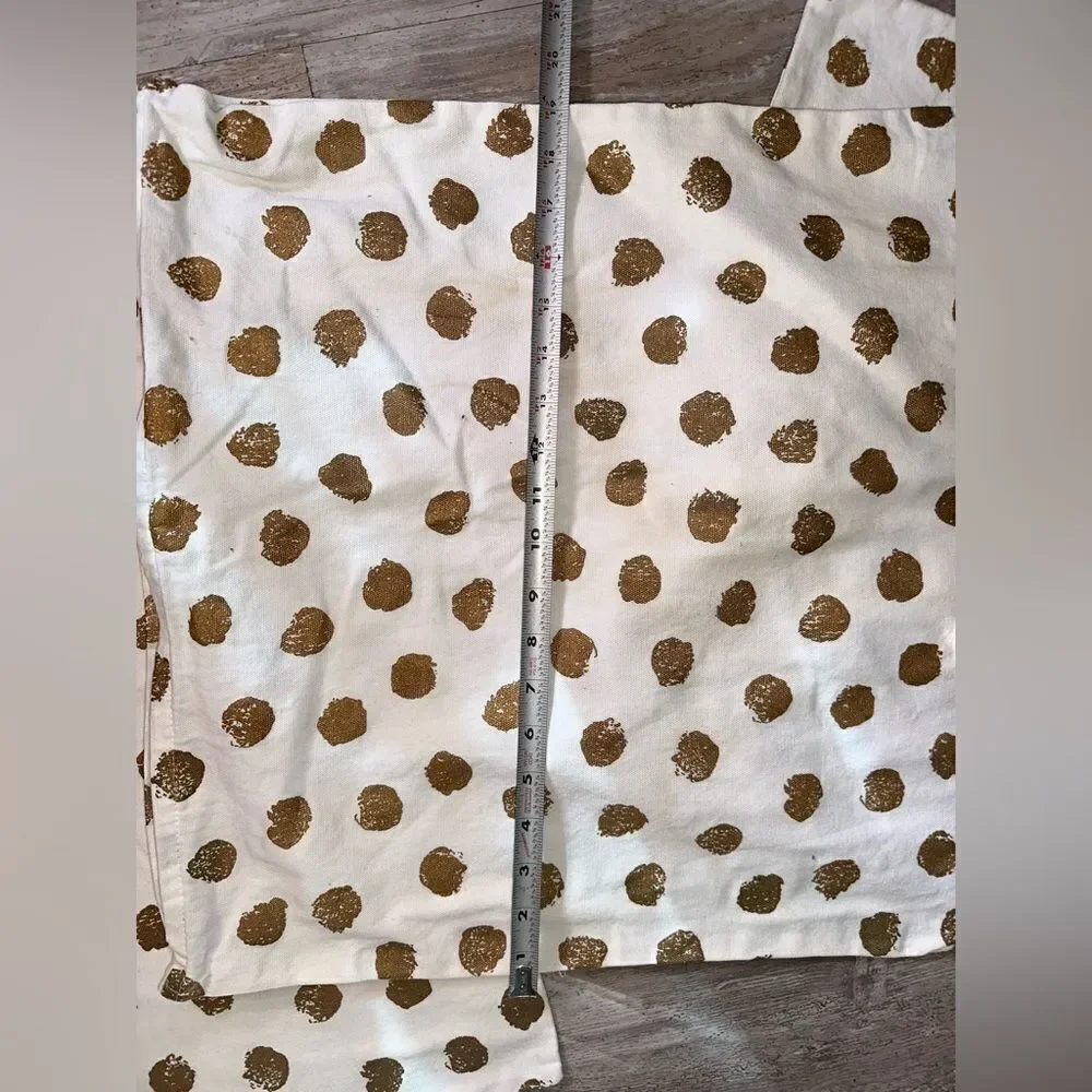 Canvas gold dot throw pillow covers x 3 - 20” x 20”